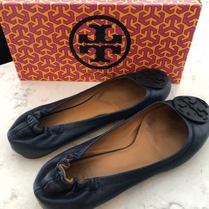 Tory Burch Reva Flats (Navy)